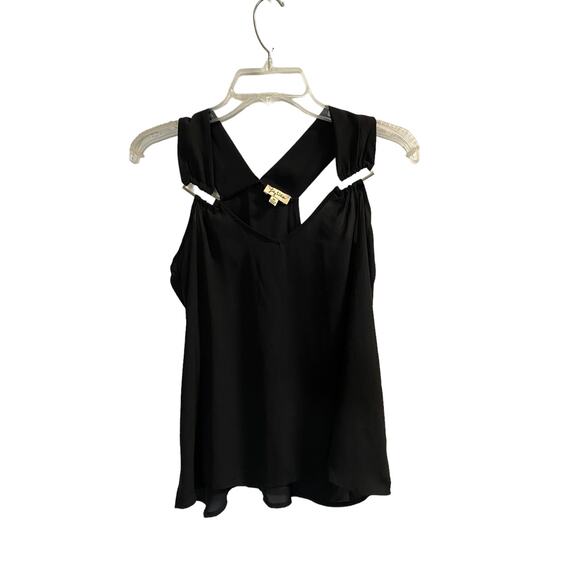 Lily white women halter neck blouse sleeveless sz xs black top sleeveless - Picture 8 of 16